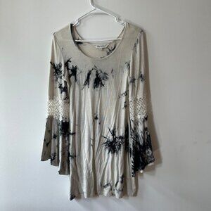 White Tie Die Mini Dress, Small